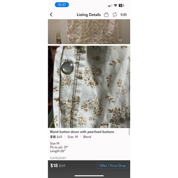 Blend M Western Button down - Picture 3 of 3